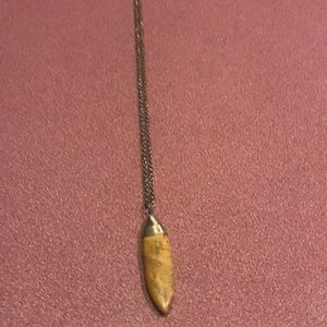 Long necklace with stone pendant